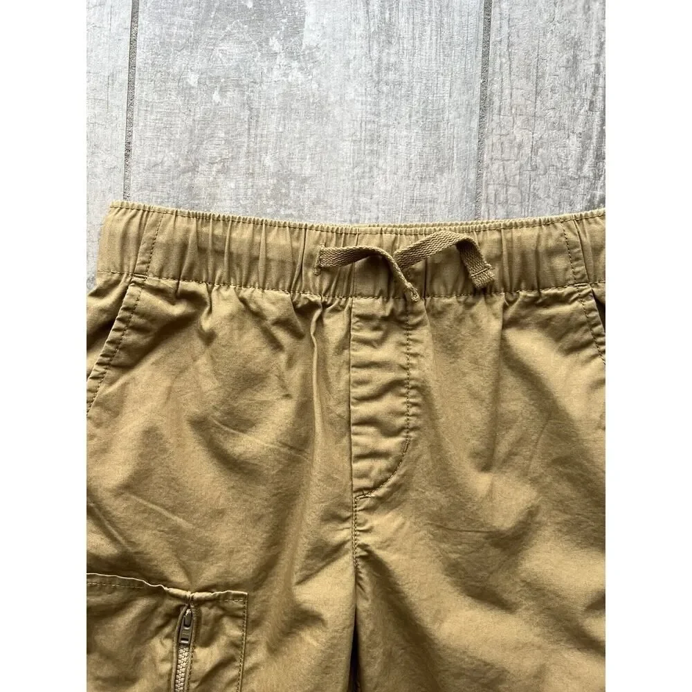 GAP Kids Boy Drawstring Elastic Short Pull-On Khaki Cargo Zip Pocket NEW S 6-7..